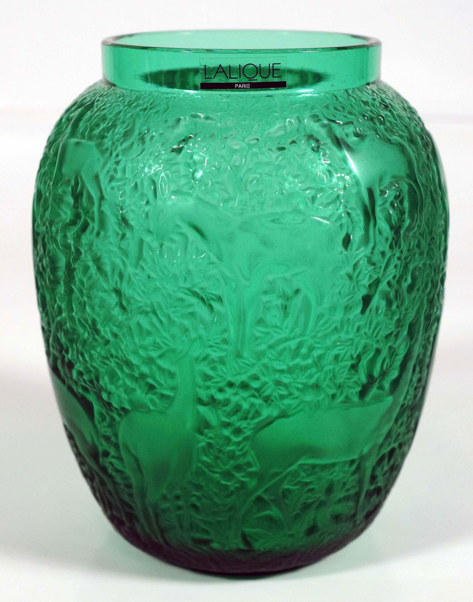 Green Lalique Glass Vase (1 of 2)