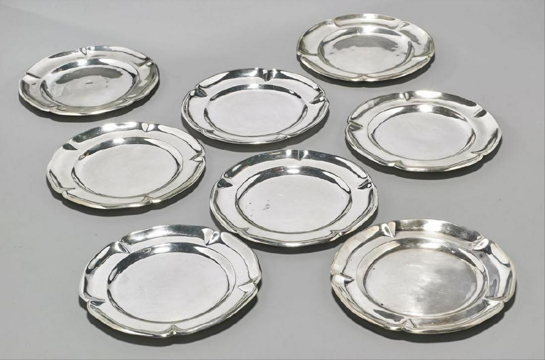 Set Of Eight Mexican Sterling Silver Plates (1 of 2)