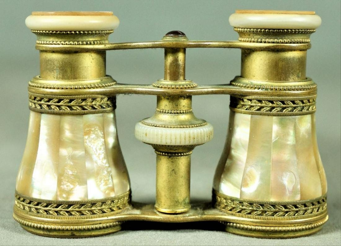 Parisian Mother-Of-Pearl And Brass Opera Glasses (1 of 4)