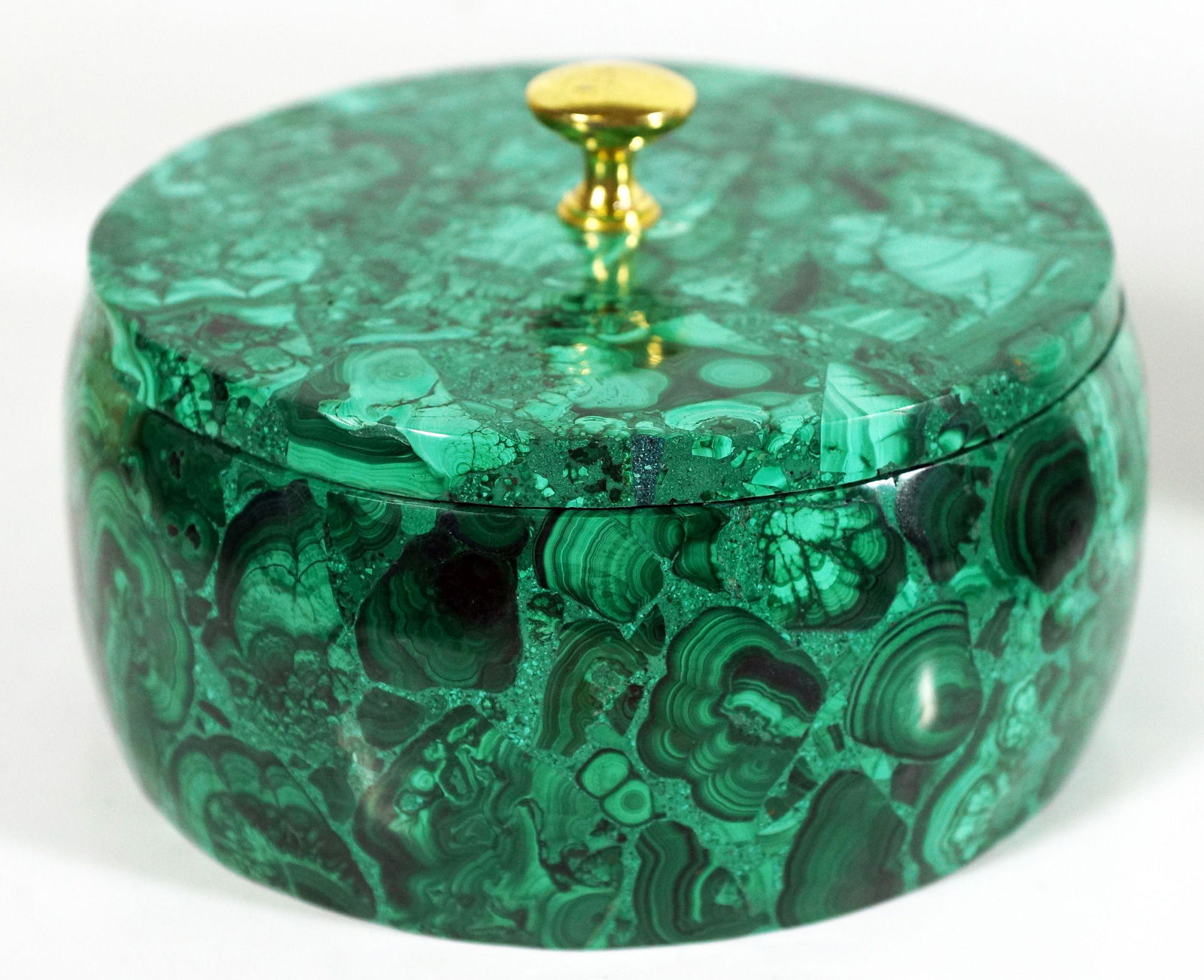 Russian Malachite Circular Box (1 of 3)