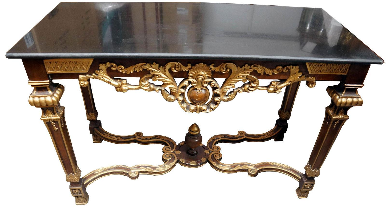 Louis Xvi Style Wood And Marble Console Table: 48" W 23" H 21" D