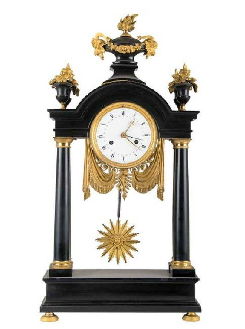 Neoclassical Marble & Gilt-Metal Mantel Clock (1 of 8)