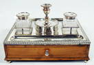 Sheffield Inkstand With Wood Base