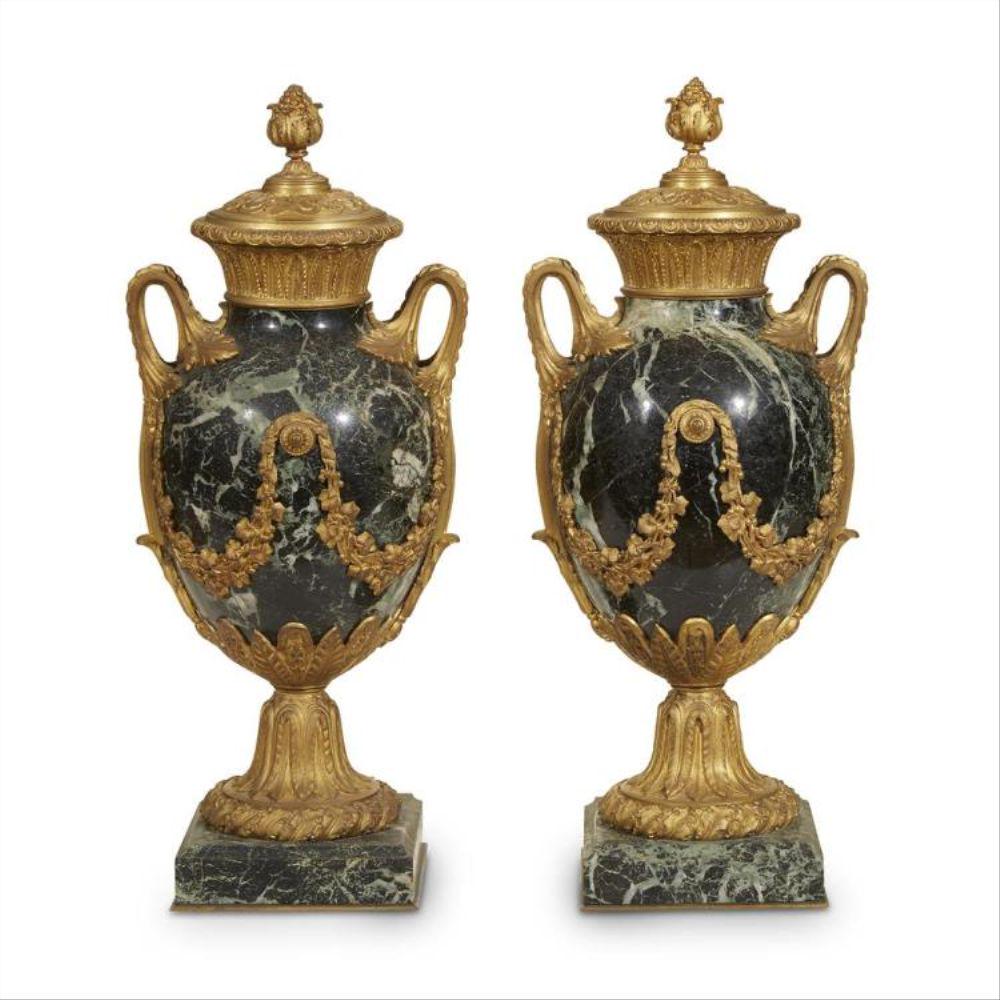 A Pair Of Louis Xvi Style Ormolu Mounted Serpentine (1 of 1)