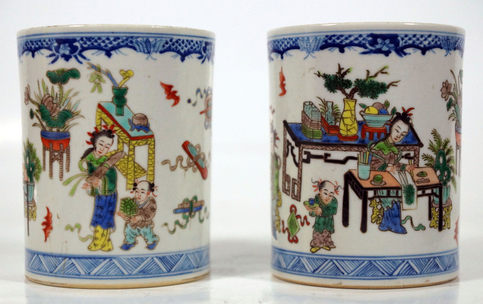Pair Of Chinese Porcelain Brush Pots (1 of 2)