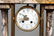 WHITE MARBLE MANTLE CLOCK WITH BRONZE LION - 3