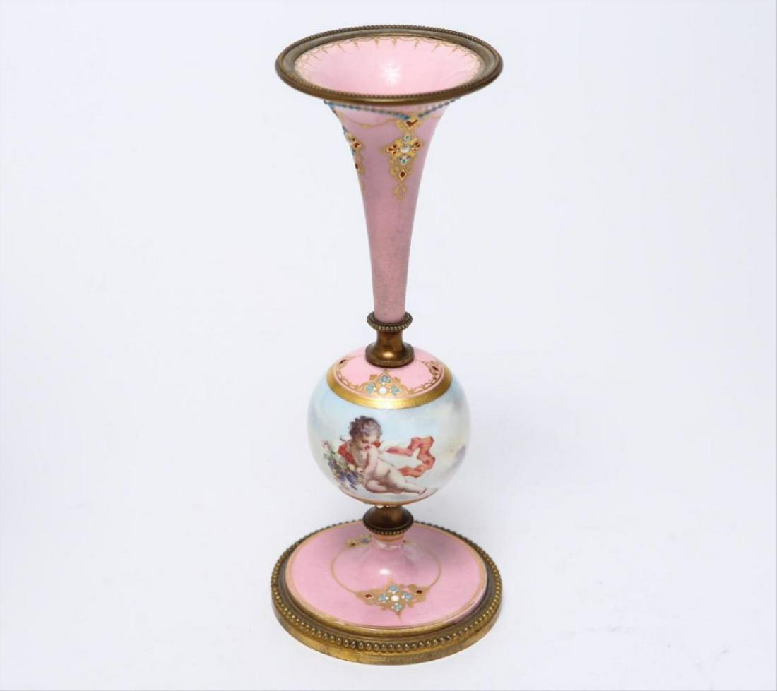 Sevres -Manner Porcelain, Enamel & Ormolu Vase (1 of 6)
