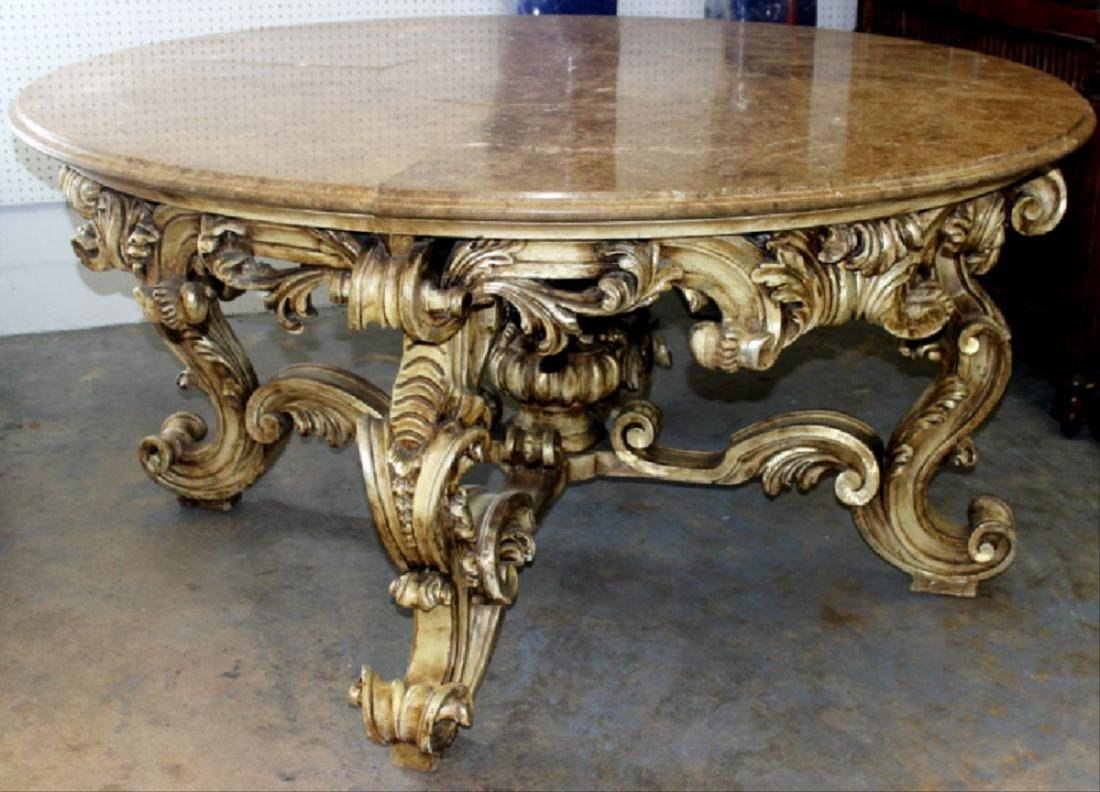 Italian Louis Xv Style Marble Inset Table (1 of 6)
