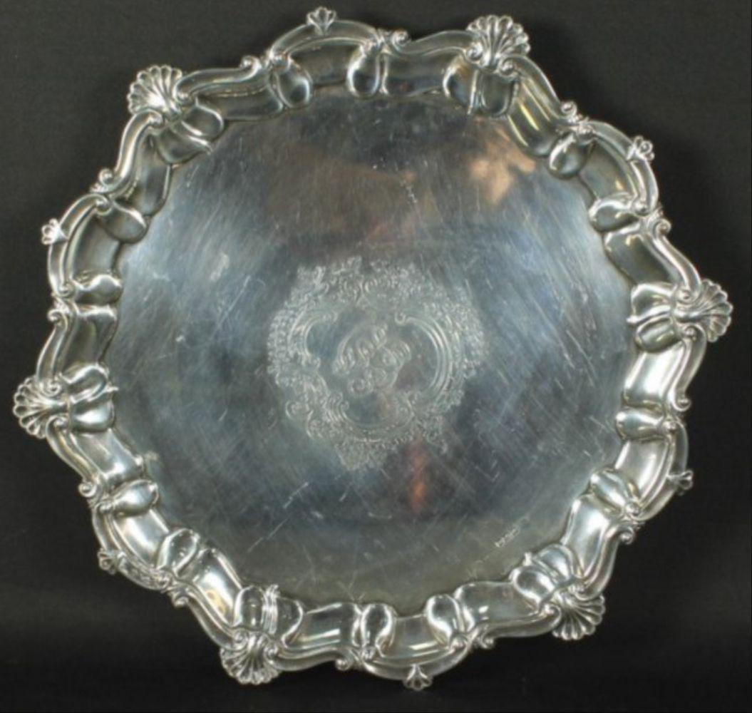 Alexander Clark Sterling Silver Tray: Alexander Clark Silver Tray, Measures H:1 1/4" W:13" , The Alexander Clark Manufacturing Company