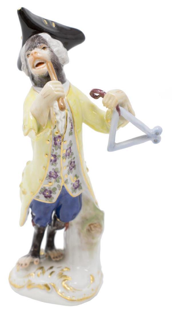 19Th C. Meissen Monkey Band Triangle Player (1 of 4)