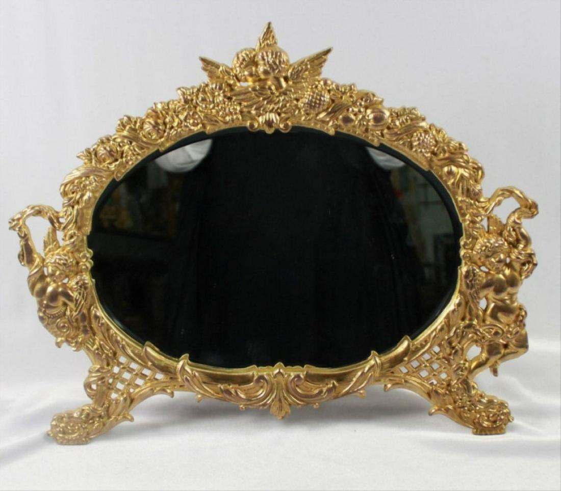 C 1880 Antique Signed American Art Mirror (1 of 8)