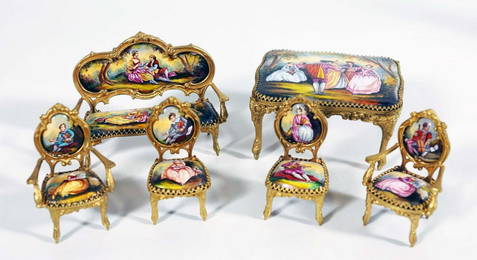 Set Of Austrian Vienna Vienniese Gilt Porcelain Music