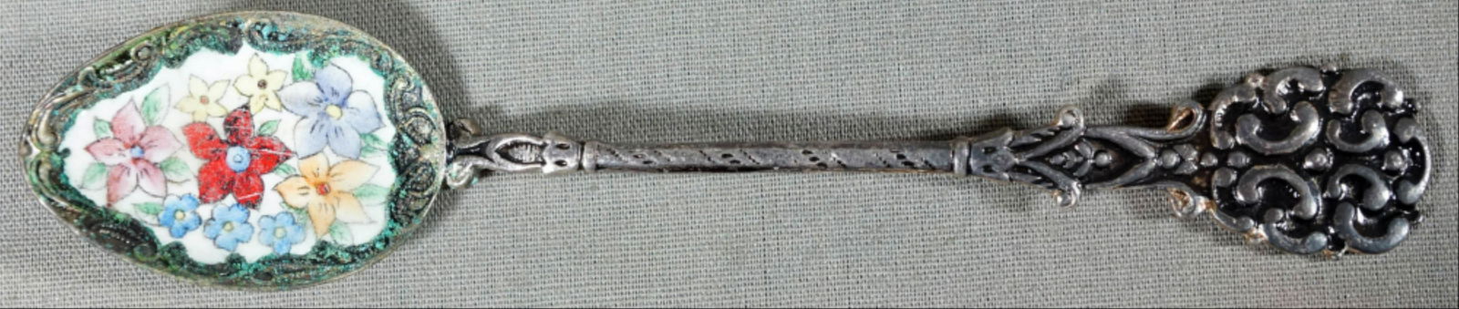 Russian Silver Spoon With Flowers (1 of 4)