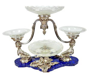 Silver And Lapiz Lazuli Epergne