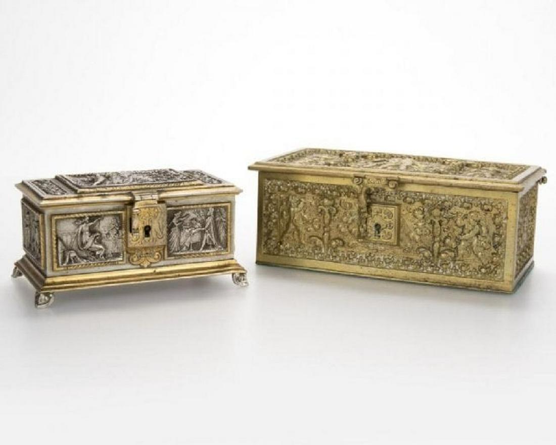 Two Continental Bronze Jewelry Caskets (1 of 2)