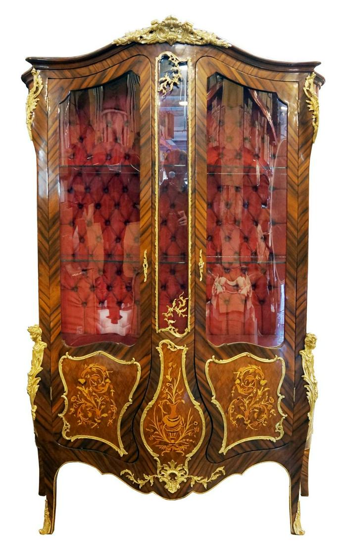 French Louis Xv Style Two Door Vitrine Cabinet (1 of 4)