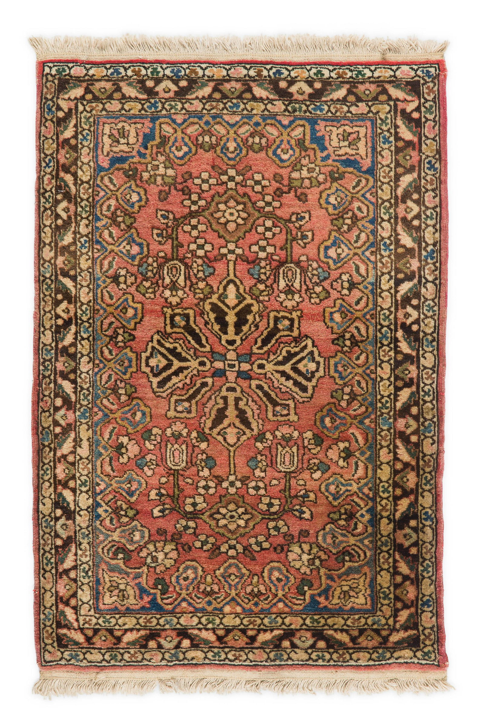Sarouk Farahan 78 X 54 Cm: Origin : Central persiaSize: 78 x 54 cm (Approximately 30.7 X 21.3 inch)Knots: 6 x 6 = 36 cmCondition: ExcellentAge: 2nd quarter of 20th centuryDescription of Design and History:Persian Antique Sarouk