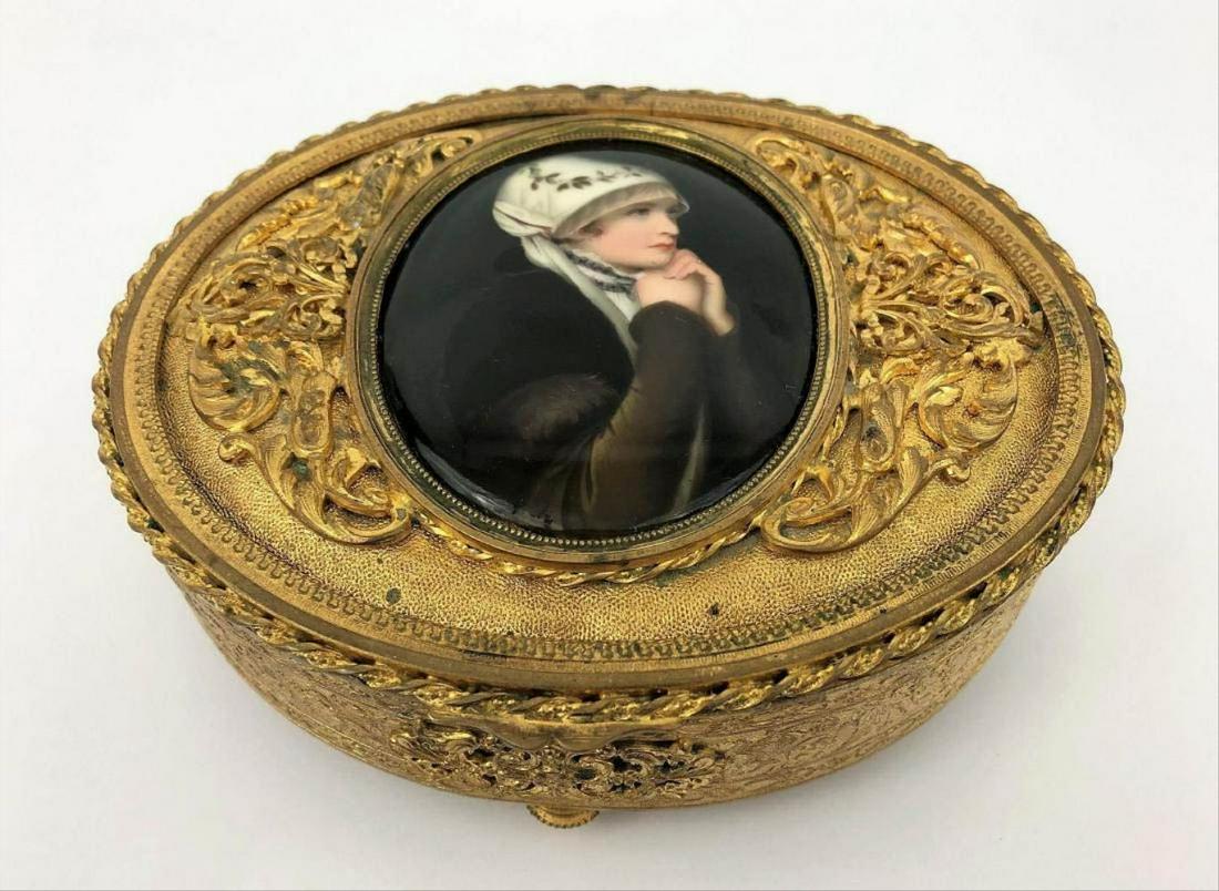 Antique Bronze Box With A Porcelain Plaque (1 of 2)