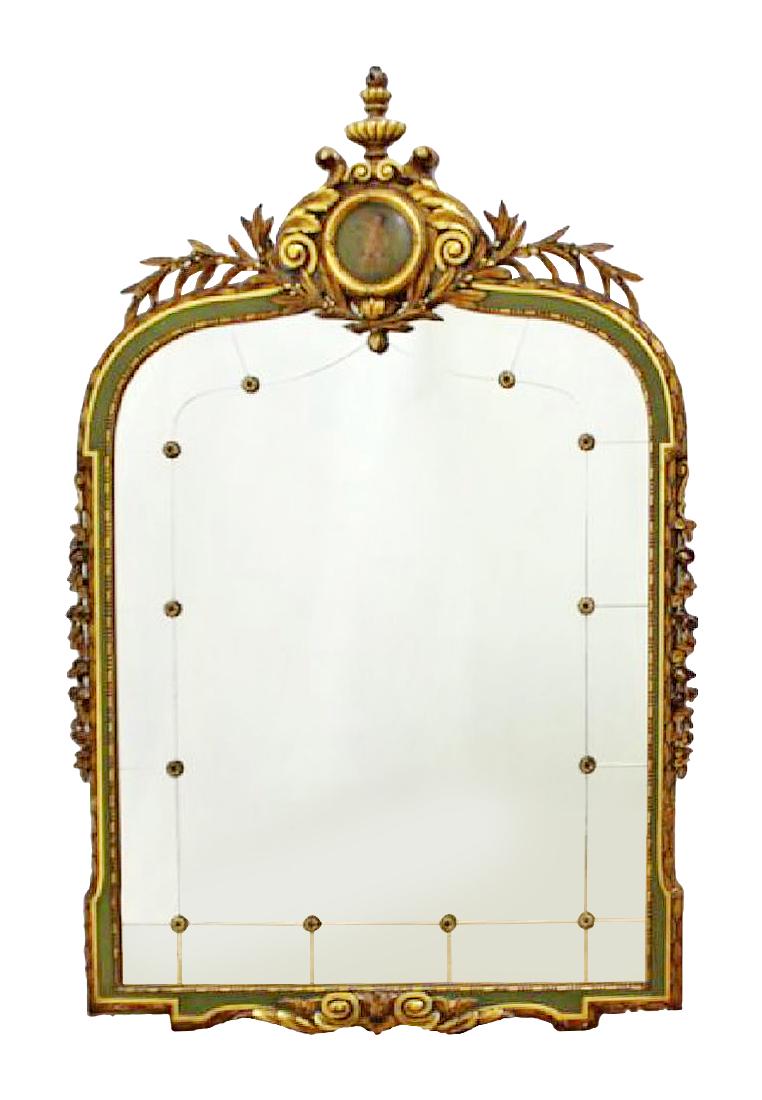 Late 19Th C. Carved Gilded Figural Mirror 55"H (1 of 5)