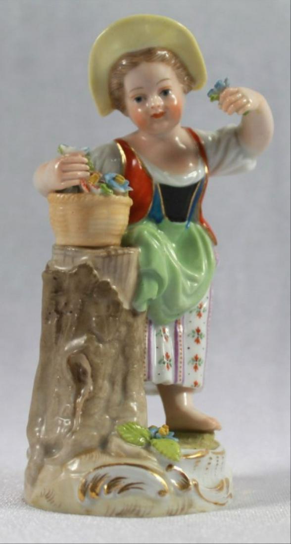 Antique 19Th C. Meissen Porcelain Figure Of A Girl (1 of 8)