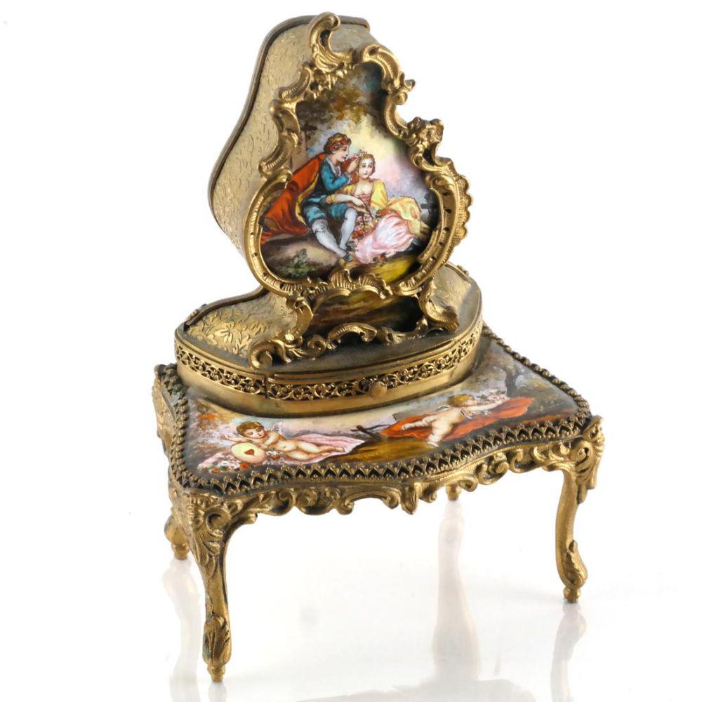 Viennese Enamel Desk-Form Music Box (1 of 6)