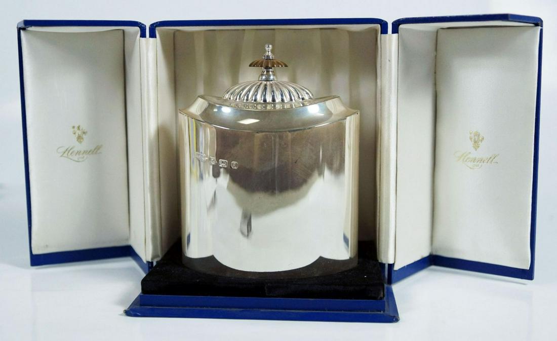 English Silver Tea Caddie In Box (1 of 4)