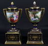 Pair Of Royal Vienna Porcelain Covered Urns