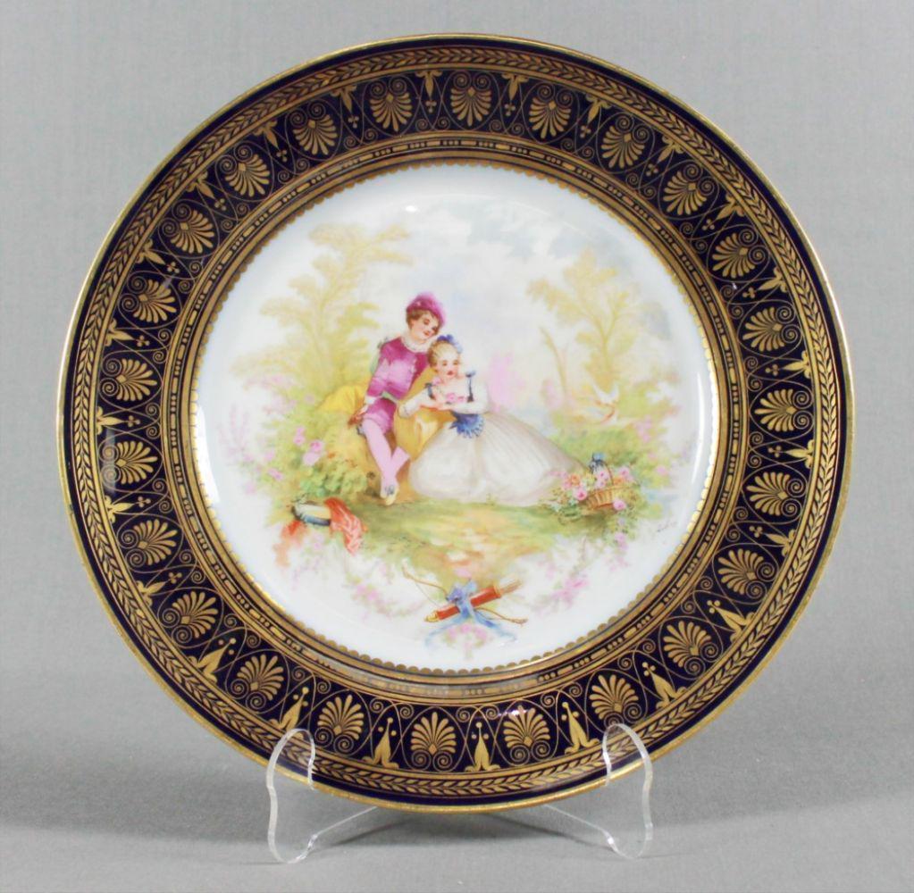 Sevres French Chateau De St. Claud Couple Cobalt Gold (1 of 4)
