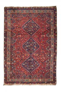 Large Antique Hand-Knotted Persian Shiraz Qashqai Triba: Large Antique Hand-Knotted Persian Shiraz Qashqai Tribal Rugs 318 X 220 CmOrign: Central Persia