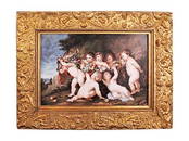 Kpm Porcelain Plaque "Playful Cherubs"