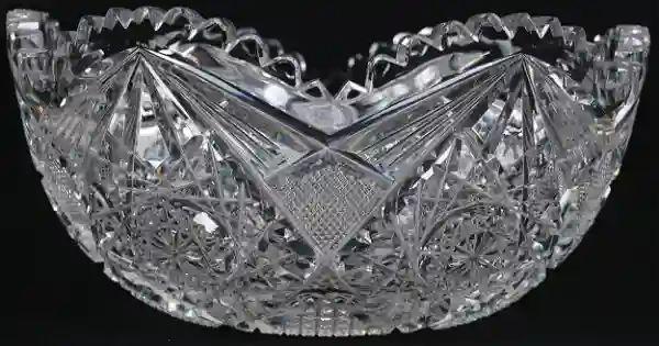 8" Antique American Brilliant Deep Cut Crystal Glass Bowl (1 of 2)