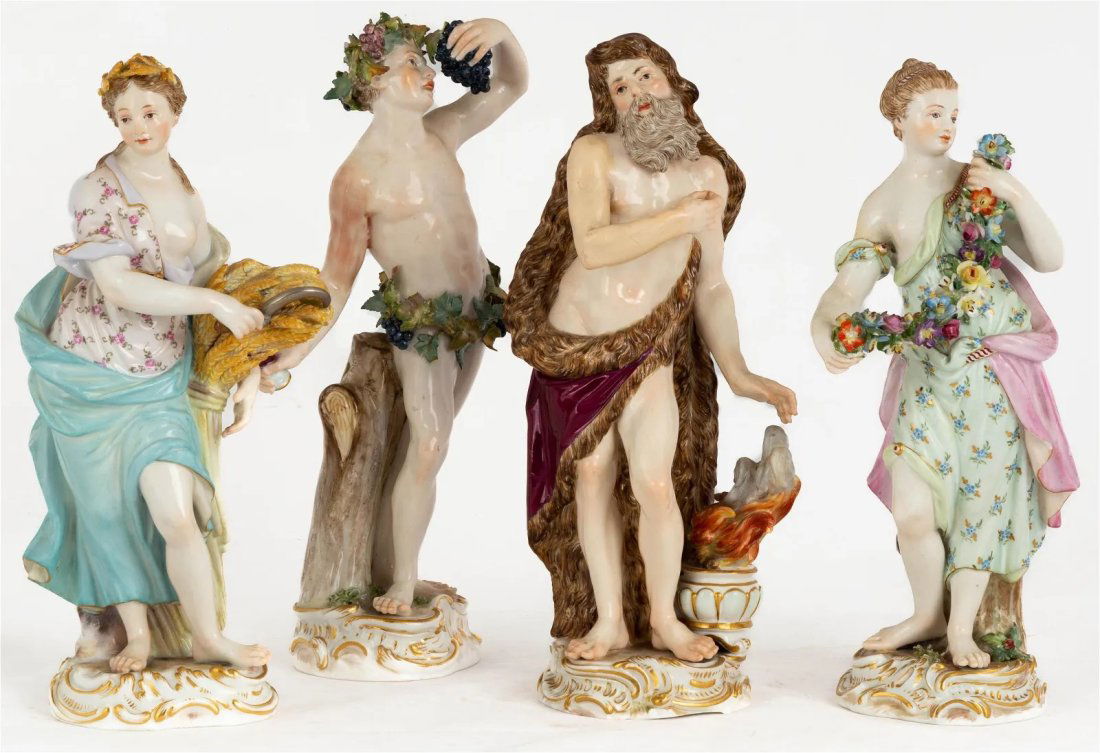 Set of 4 Large 19th C. Meissen Figures Allegorical of the Four Seasons (1 of 1)