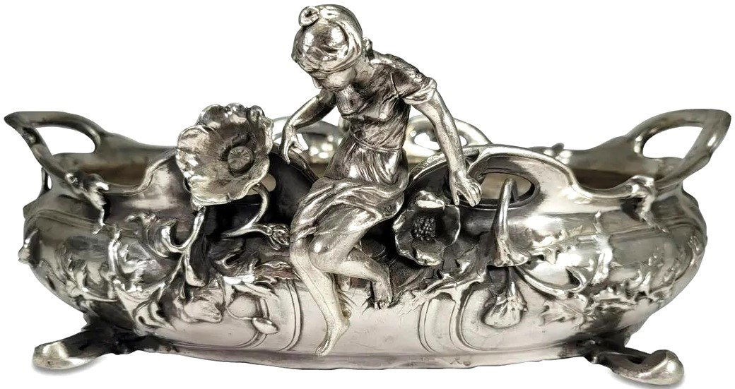 Large Art Nouveau Signed A PERRON Jardiniere (1 of 1)