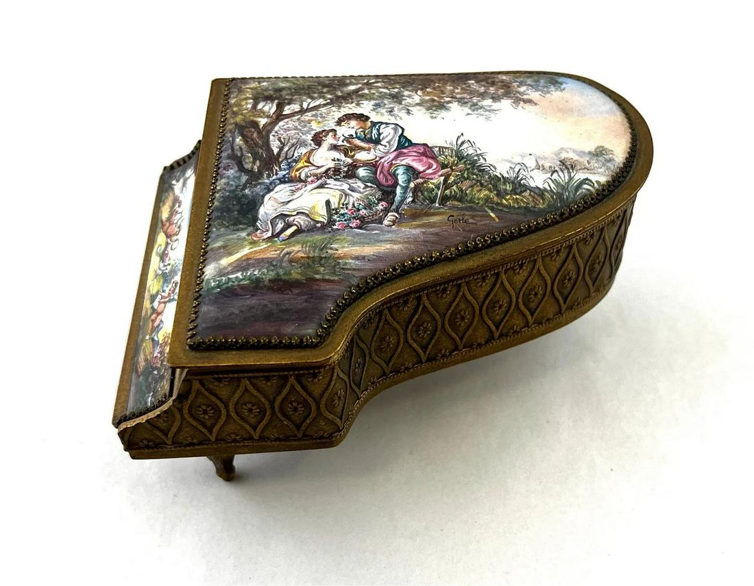 Austrian Vienna Viennese Enameled Piano (1 of 4)