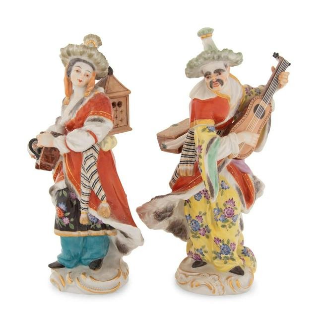 A Pair of Large Meissen Porcelain Malabar Figures (1 of 6)