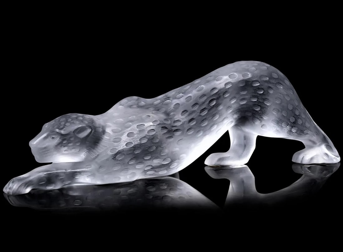Large 14" Lalique Zeila Panther Clear Crystal Sculpture (1 of 4)