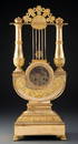 A Charles X-Style Lyre-Form Gilt Bronze Mantel C