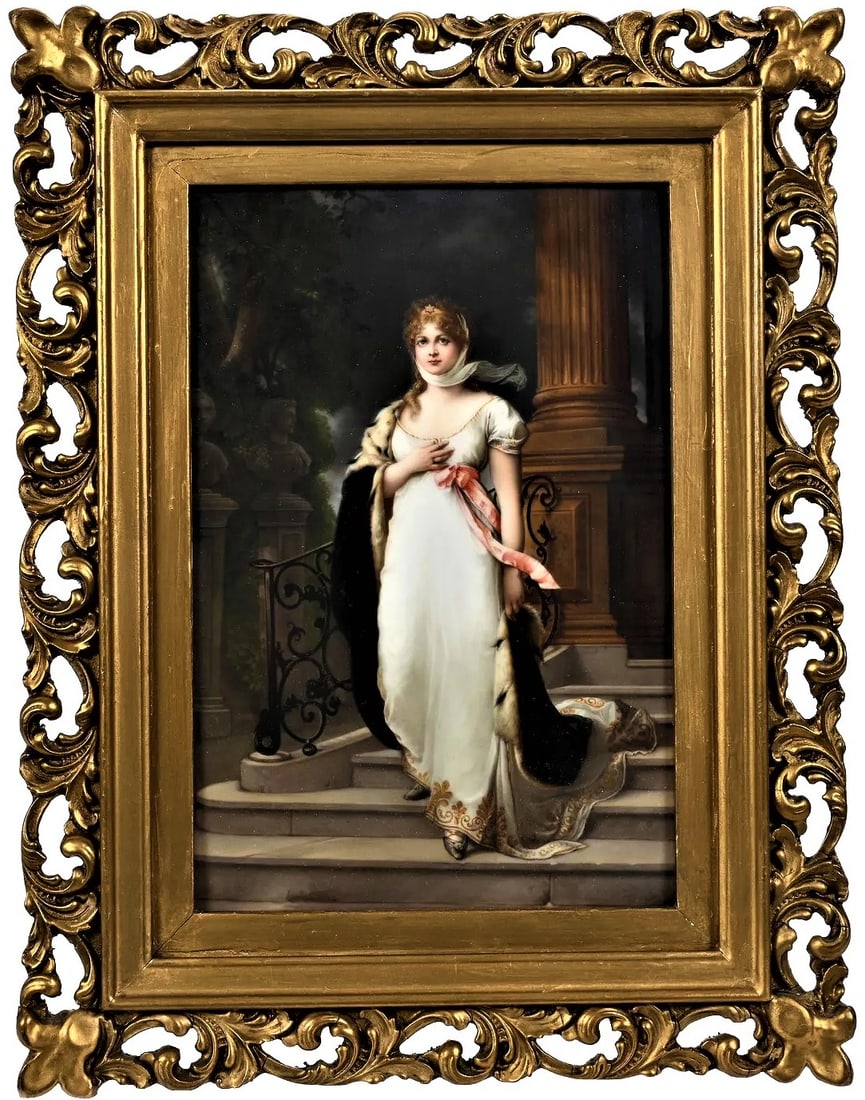Large 19th C. KPM Berlin Hand Painted Porcelain Plaque Queen Louise (1 of 3)