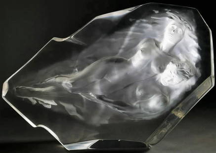 Large 24" Frederick Hart Nude Eye of the Flame Acrylic Sculpture: Large 24" Frederick Hart Nude Eye of the Flame Acrylic Sculpture "Eye of the Flame" sculpture in lucite by artist Frederick Hart depicts a nude woman and man Signed lower right Minor surface scratch a