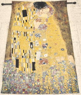 Large After Gustav Klimt The Kiss Tapestry Wall Hanging: After Gustav Klimt The Kiss TapestryDimension: 51 L, 32" W