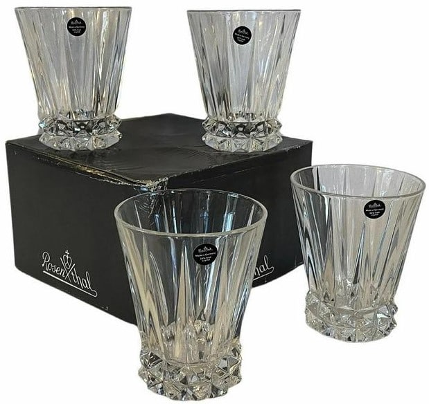 Rosenthal Crystal Heavy Whiskey Glasses: Approximate Dimensions: 4.5"H x 3.75" Diameter
