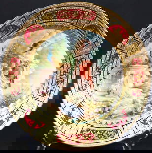 Royal Vienna Austrian Porcelain Cabinet Plates Hutschenreuther signed Wagner 19th Century: Antique Royal Vienna Austrian Porcelain Cabinet Plates Hutschenreuther signed Wagner 19th CenturyHand-Painted Austria Royal Vienna Porcelain PlatePlate signed Wagner with impressed Hutschenreuther