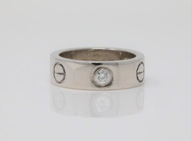 Cartier 0.30Ctw Diamond 18K 3-Diamond Love Ring
