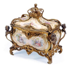 A Berlin Kpm German Rococo Style Gilt Bronze Mounted