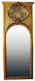 Large Gilded Floral Trumeau Mirror
