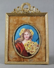 Framed Enamel Plaque