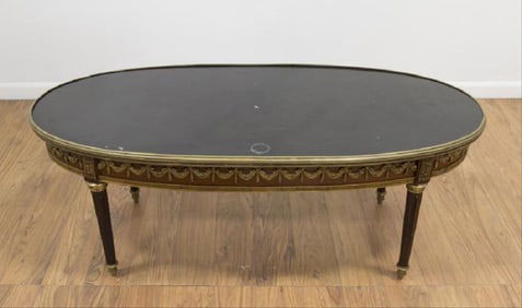 Oval Ormolu Mounted Coffee Table
