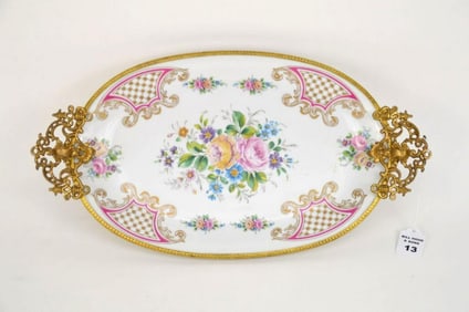 Limoges Porcelain & Gilt Metal Center Bowl.
