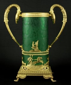 Daum Nancy Style Etched Glass And Ormolu Mounted Vase