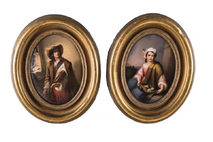 Pair Of Kpm Royal Berlin Porcelain Roundels